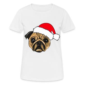 Weihnachten Mops - Frauen T-Shirt atmungsaktiv - Weiß - Vorne - AI Model Female 172 dark (172cm)