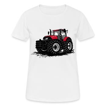 Tracteur - tracteur - remorqueur - agriculteur - T-shirt respirant Femme - blanc - Devant - AI Model Female 172 dark (172cm)