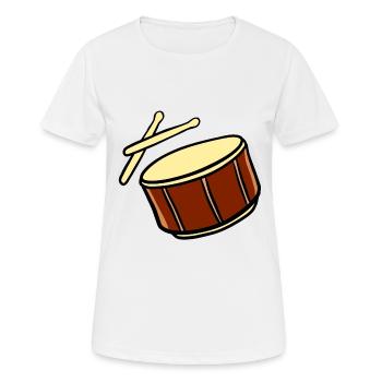 Trommel mit Schläger - Frauen T-Shirt atmungsaktiv - Weiß - Vorne - AI Model Female 172 dark (172cm)