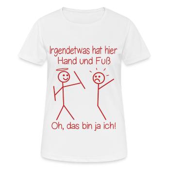 Lustige Strichmännchen Cartoon Comic - Frauen T-Shirt atmungsaktiv - Weiß - Vorne - AI Model Female 172 dark (172cm)