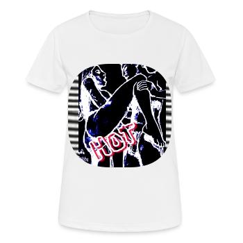 HOT (COVER/BILD) !!! - Frauen T-Shirt atmungsaktiv - Weiß - Vorne - AI Model Female 172 dark (172cm)