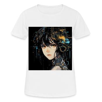 Anime Augen Digital - Frauen T-Shirt atmungsaktiv - Weiß - Vorne - AI Model Female 172 dark (172cm)