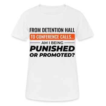 Travail Mèmes Bureau-Humour Lieu De Travail Drôle - T-shirt respirant Femme - blanc - Devant - AI Model Female 172 dark (172cm)