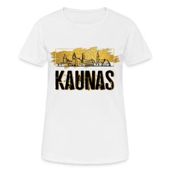 Kaunas Lithuania Skyline City Home Love Gold - Women's Breathable T-Shirt - white - Front - AI Model Female 172 dark (172cm)