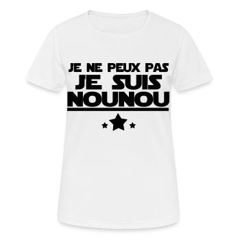 je suis nounou - T-shirt respirant Femme - blanc - Devant - AI Model Female 172 dark (172cm)