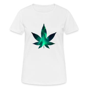 Feuille de cannabis cannabis cannabis cannabis hash - T-shirt respirant Femme - blanc - Devant - AI Model Female 172 dark (172cm)