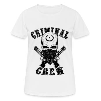 Crâne d'équipage criminel en noir - T-shirt respirant Femme - blanc - Devant - AI Model Female 172 dark (172cm)