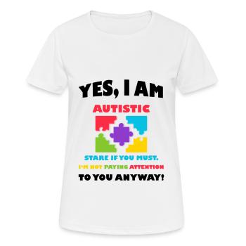 Sensibilisation à l'autisme autistique - T-shirt respirant Femme - blanc - Devant - AI Model Female 172 dark (172cm)
