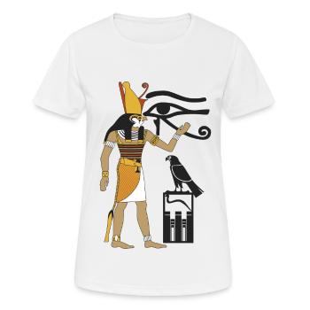 Horus - Frauen T-Shirt atmungsaktiv - Weiß - Vorne - AI Model Female 172 dark (172cm)