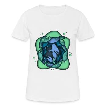 Mermaid Papercut 3D - Women's Breathable T-Shirt - white - Front - AI Model Female 172 dark (172cm)