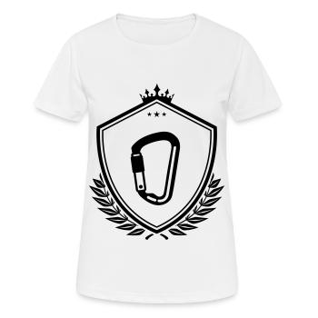 Mousqueton d’équipement d’escalade - T-shirt respirant Femme - blanc - Devant - AI Model Female 172 dark (172cm)