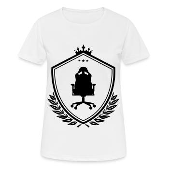 Gamer stuhl Wappen - Frauen T-Shirt atmungsaktiv - Weiß - Vorne - AI Model Female 172 dark (172cm)