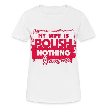 Polish Husband Funny Polish Polska Polski - Women's Breathable T-Shirt - white - Front - AI Model Female 172 dark (172cm)