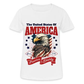 Eagle USA Amérique Flag Eagle Head Vintage - T-shirt respirant Femme - blanc - Devant - AI Model Female 172 dark (172cm)