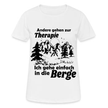 Andere gehen zur Therapie ich geh Wandern Geschenk - Frauen T-Shirt atmungsaktiv - Weiß - Vorne - AI Model Female 172 dark (172cm)