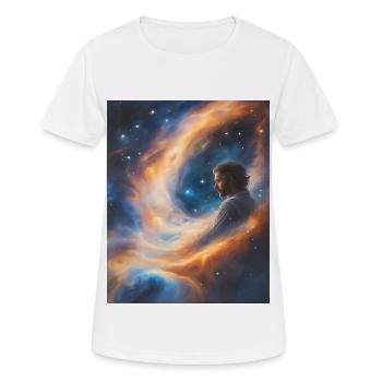 Gott transzendiert in Sternenstaub - Frauen T-Shirt atmungsaktiv - Weiß - Vorne - AI Model Female 172 dark (172cm)