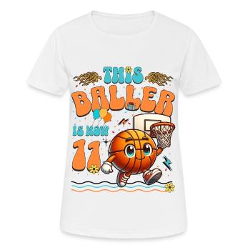Basketball 11th Birthday Children's Birthday - Women's Breathable T-Shirt - white - Front - AI Model Female 172 dark (172cm)