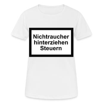 Hinweis Rauchen 3 - Frauen T-Shirt atmungsaktiv - Weiß - Vorne - AI Model Female 172 dark (172cm)