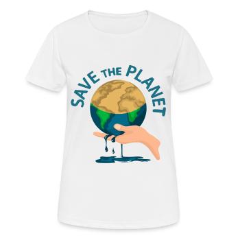 RETTE DEN PLANETEN - Frauen T-Shirt atmungsaktiv - Weiß - Vorne - AI Model Female 172 dark (172cm)