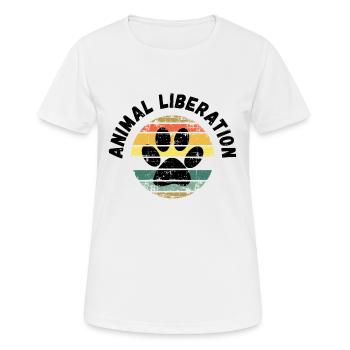 ANIMAL LIBERATION Tierliebhaber - Frauen T-Shirt atmungsaktiv - Weiß - Vorne - AI Model Female 172 dark (172cm)