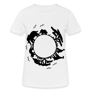 Afrika Savanne Tiere - Frauen T-Shirt atmungsaktiv - Weiß - Vorne - AI Model Female 172 dark (172cm)
