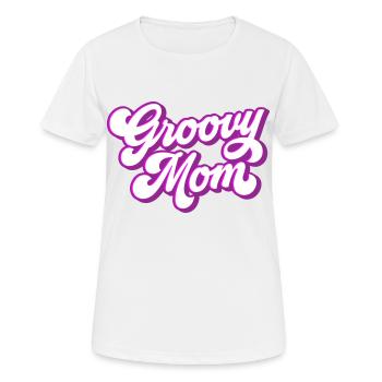 Groovy Mom | Farben änderbar | - Frauen T-Shirt atmungsaktiv - Weiß - Vorne - AI Model Female 172 dark (172cm)