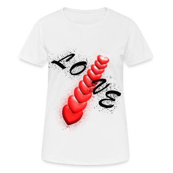 Liebe im Herzen - Frauen T-Shirt atmungsaktiv - Weiß - Vorne - AI Model Female 172 dark (172cm)