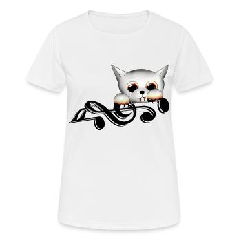 Notenschlüssel Vampir - Frauen T-Shirt atmungsaktiv - Weiß - Vorne - AI Model Female 172 dark (172cm)