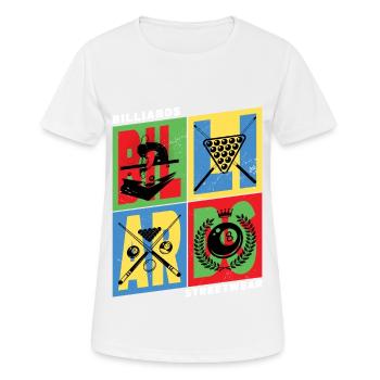 Billard Billard Billard Boules de queue Vintage Rétro - T-shirt respirant Femme - blanc - Devant - AI Model Female 172 dark (172cm)