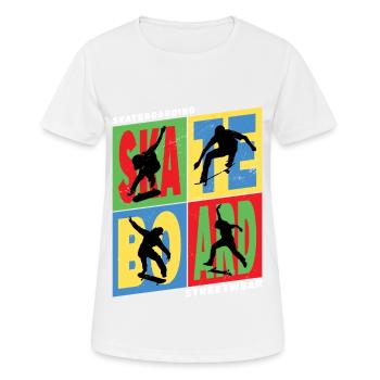 Skateboarding Skate Skater Skateboard Sk8 Vintage - T-shirt respirant Femme - blanc - Devant - AI Model Female 172 dark (172cm)