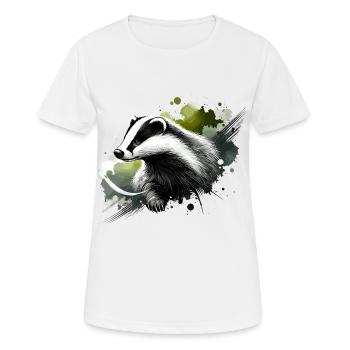Bunter Aquarell-Rasierpinsel - Frauen T-Shirt atmungsaktiv - Weiß - Vorne - AI Model Female 172 dark (172cm)