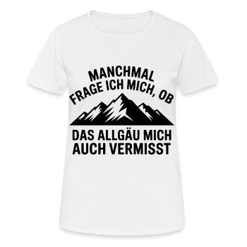 Je me demande si l’Allgäu ne me manque pas ! - T-shirt respirant Femme - blanc - Devant - AI Model Female 172 dark (172cm)