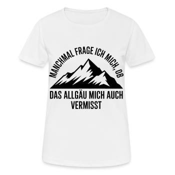 Je me demande si l’Allgäu ne me manque pas ! - T-shirt respirant Femme - blanc - Devant - AI Model Female 172 dark (172cm)