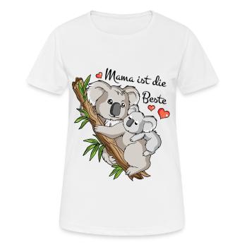 Mama ist die Beste - Kind & Mama Koala - Geschenk - Frauen T-Shirt atmungsaktiv - Weiß - Vorne - AI Model Female 172 dark (172cm)