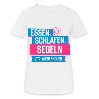 Hobby Segeln - Frauen T-Shirt atmungsaktiv - Weiß - Vorne - AI Model Female 172 dark (172cm)