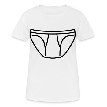 Unterhose - Frauen T-Shirt atmungsaktiv - Weiß - Vorne - AI Model Female 172 dark (172cm)