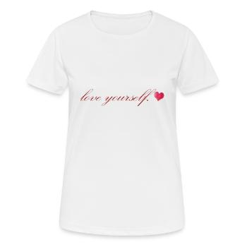 love yourself - Frauen T-Shirt atmungsaktiv - Weiß - Vorne - AI Model Female 172 dark (172cm)