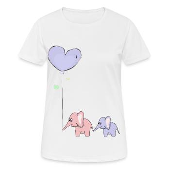 Elefanten mit Ballon - Frauen T-Shirt atmungsaktiv - Weiß - Vorne - AI Model Female 172 dark (172cm)