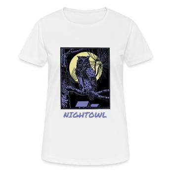Nightowl Nachteule - Frauen T-Shirt atmungsaktiv - Weiß - Vorne - AI Model Female 172 dark (172cm)