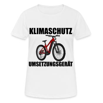 Klimaschutz Umsetzungsgerät - Frauen T-Shirt atmungsaktiv - Weiß - Vorne - AI Model Female 172 dark (172cm)