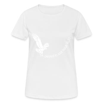 Christliches Design geschaffen, um Jesaja 40:31 zu schweben - Frauen T-Shirt atmungsaktiv - Weiß - Vorne - AI Model Female 172 dark (172cm)