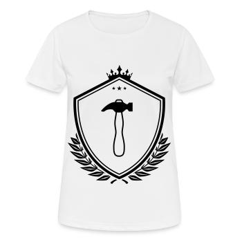 Hammer Schild - Frauen T-Shirt atmungsaktiv - Weiß - Vorne - AI Model Female 172 dark (172cm)