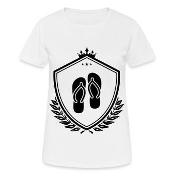 Flip-flops icon - Women's Breathable T-Shirt - white - Front - AI Model Female 172 dark (172cm)