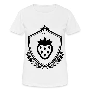 Erdbeere schild - Frauen T-Shirt atmungsaktiv - Weiß - Vorne - AI Model Female 172 dark (172cm)