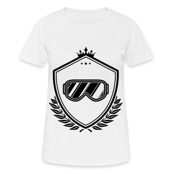 Armoiries des lunettes de ski - T-shirt respirant Femme - blanc - Devant - AI Model Female 172 dark (172cm)