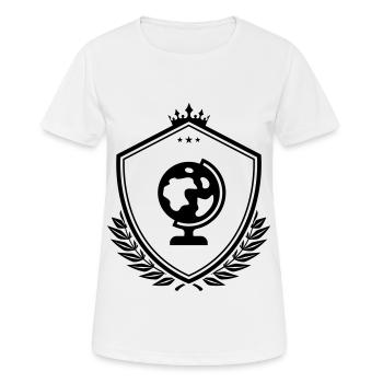 Globus symbol wappen - Frauen T-Shirt atmungsaktiv - Weiß - Vorne - AI Model Female 172 dark (172cm)