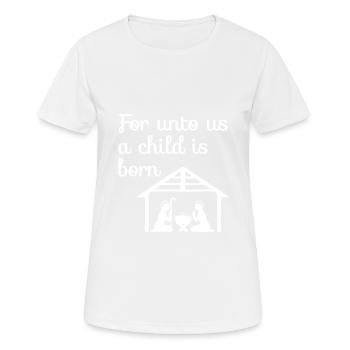 Crèche de Noël chrétienne - T-shirt respirant Femme - blanc - Devant - AI Model Female 172 dark (172cm)