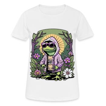 Grenouille rappeur - T-shirt respirant Femme - blanc - Devant - AI Model Female 172 dark (172cm)