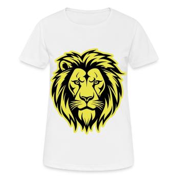 Löwe Silhouette Löwenkopf - Frauen T-Shirt atmungsaktiv - Weiß - Vorne - AI Model Female 172 dark (172cm)