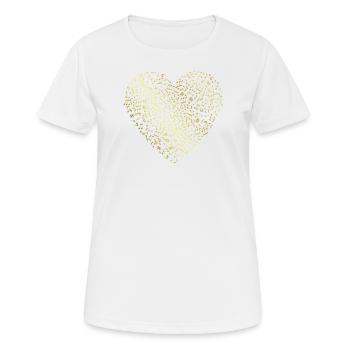 Coeur de notes d'or - T-shirt respirant Femme - blanc - Devant - AI Model Female 172 dark (172cm)